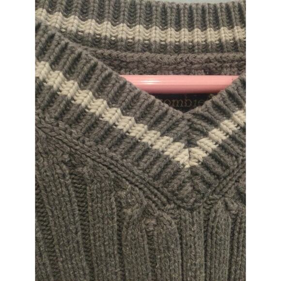 Vtg Abercrombie & Fitch Womens Ribbed Sweater Size Small Y2K Preppy Tennis Grey - Picture 6 of 10